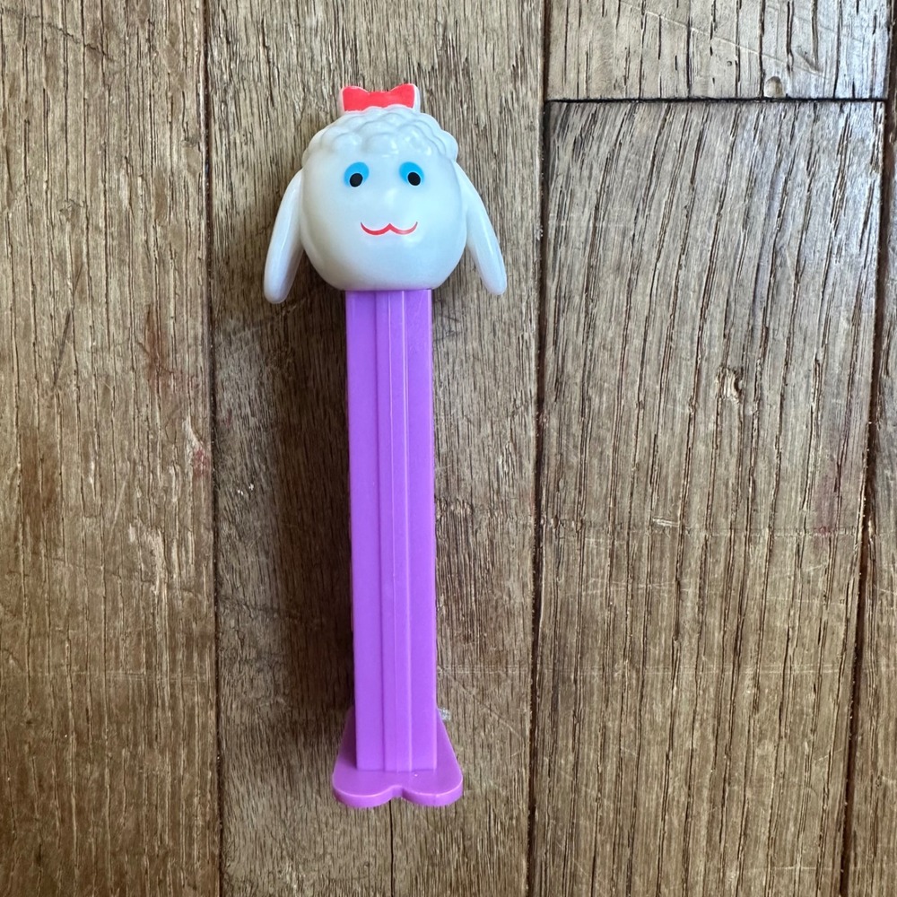 PEZ Lamb‎ Dispenser Purple Stem Vintage Collectible Candy Dispenser